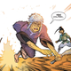 Kenichi, Elder Jin, and Hana realizing what must be done.